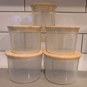 Bamboo Lid Clear Storage Containers Set